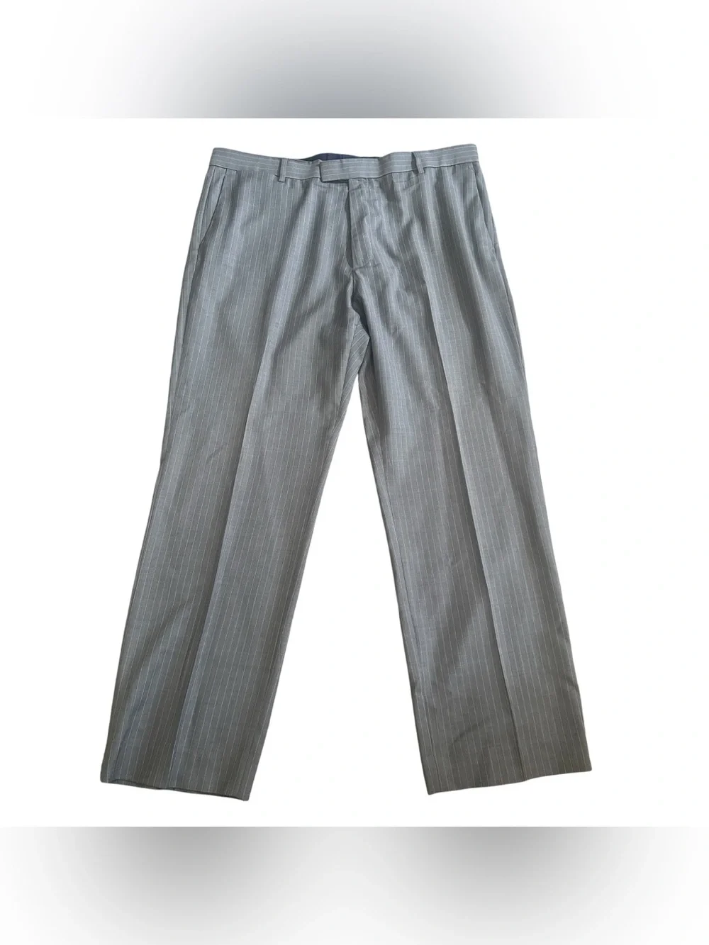 Banana Republic Tailored Fit Wool Gray Pinstripes Trousers Pants Men’s 38 X 32